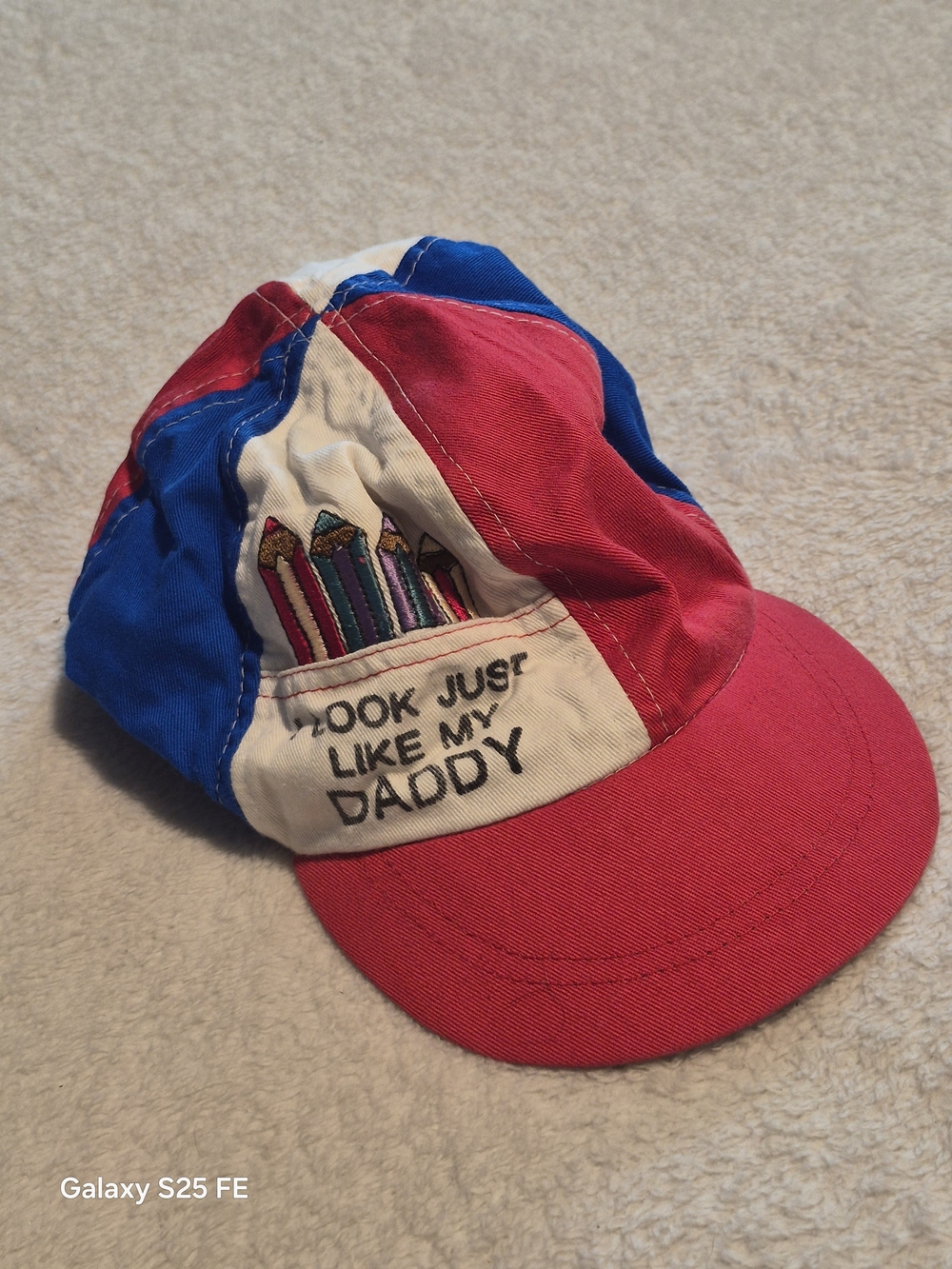 Vintage J.H.C. "I Look Just Like My Daddy" Red White & Blue Kids Novelty Hat